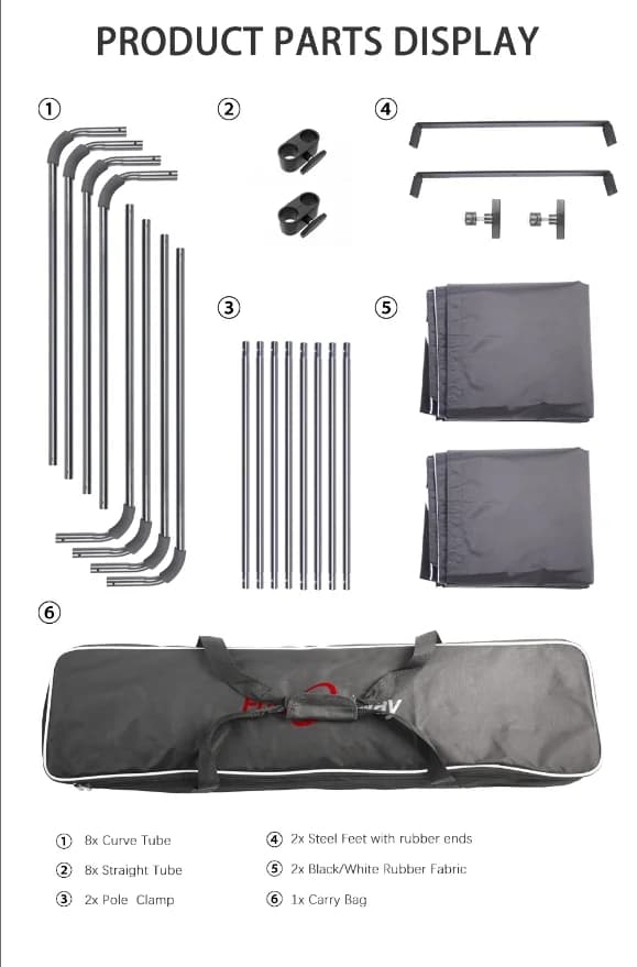 Black/White V-Flat Frame Kit - 3
