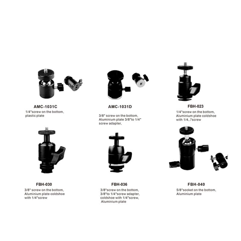 360 Degree Rotating Swivel Mini Ball Head 1/4" Screw Mount Holder For DSLR Camera Tripod - 9