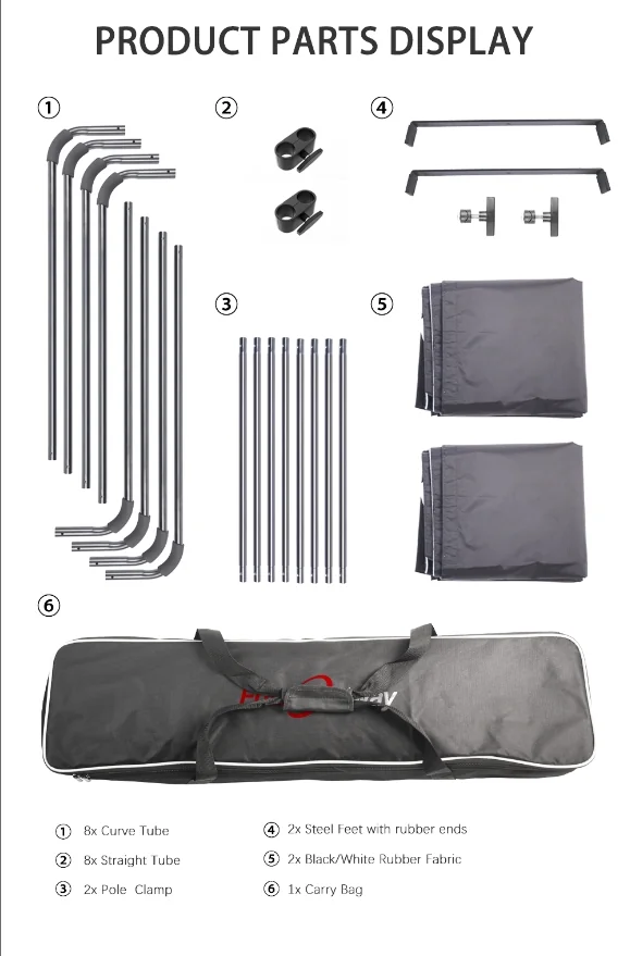 Black/White V-Flat Frame Kit - 3